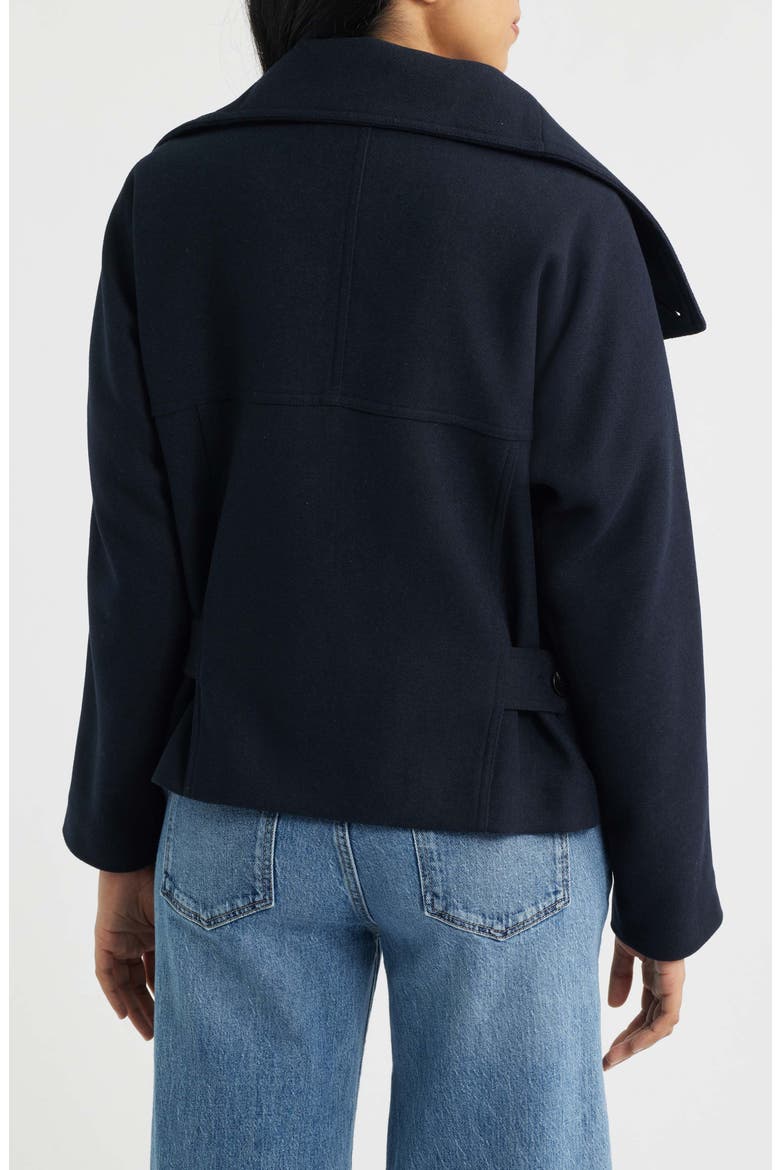 Double Breasted Flannel Coat, Alternate, color, NAVY