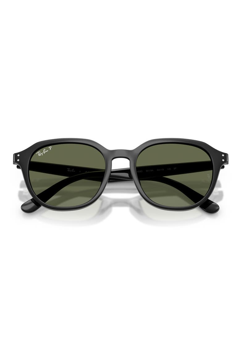 54mm Polarized Square Sunglasses, Alternate, color, BLACK / DARK GREEN POLAR