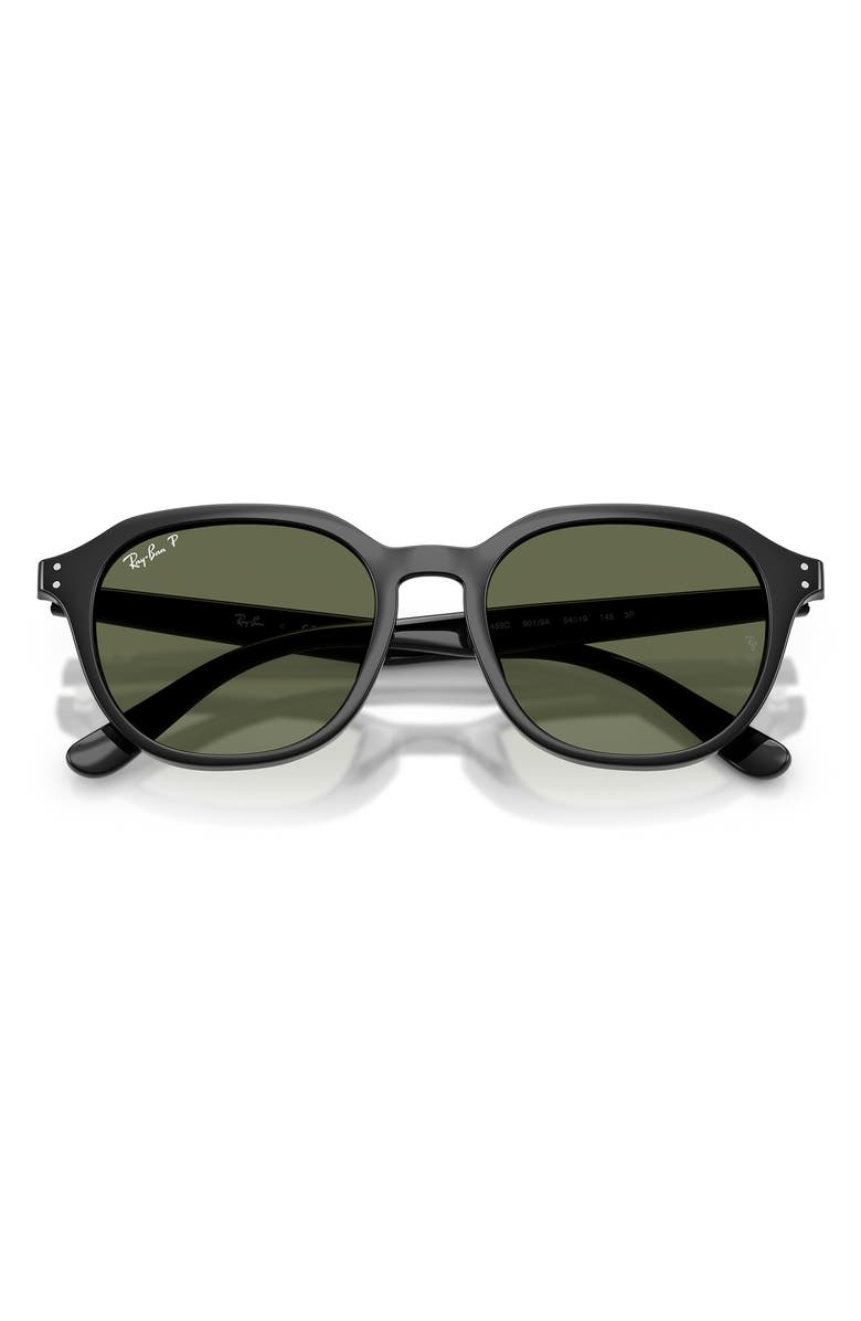 Ray-Ban 54mm Polarized Square Sunglasses, Alternate, color, Black / Dark Green Polar