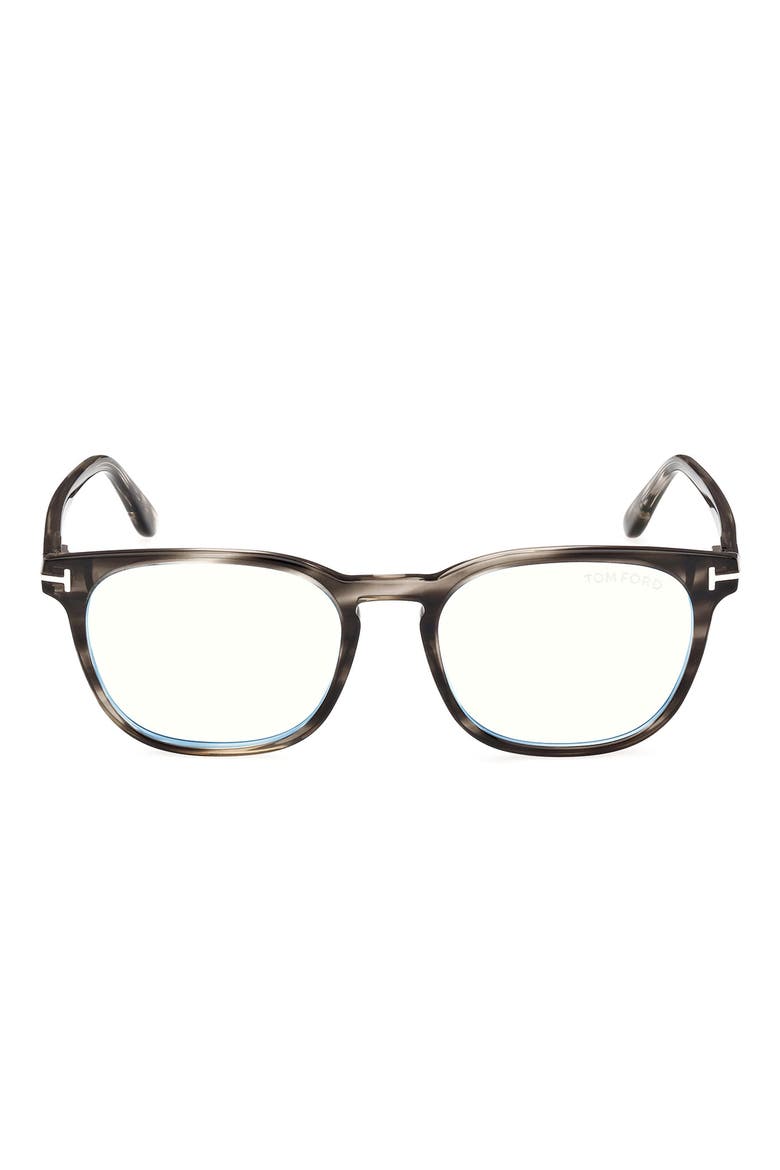 53mm Square Blue Light Blocking Glasses, Main, color, GREY/OTHER