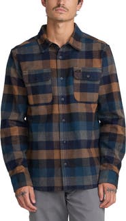 RVCA Dayshift Blanket Stripe Flannel Button-Up Shirt