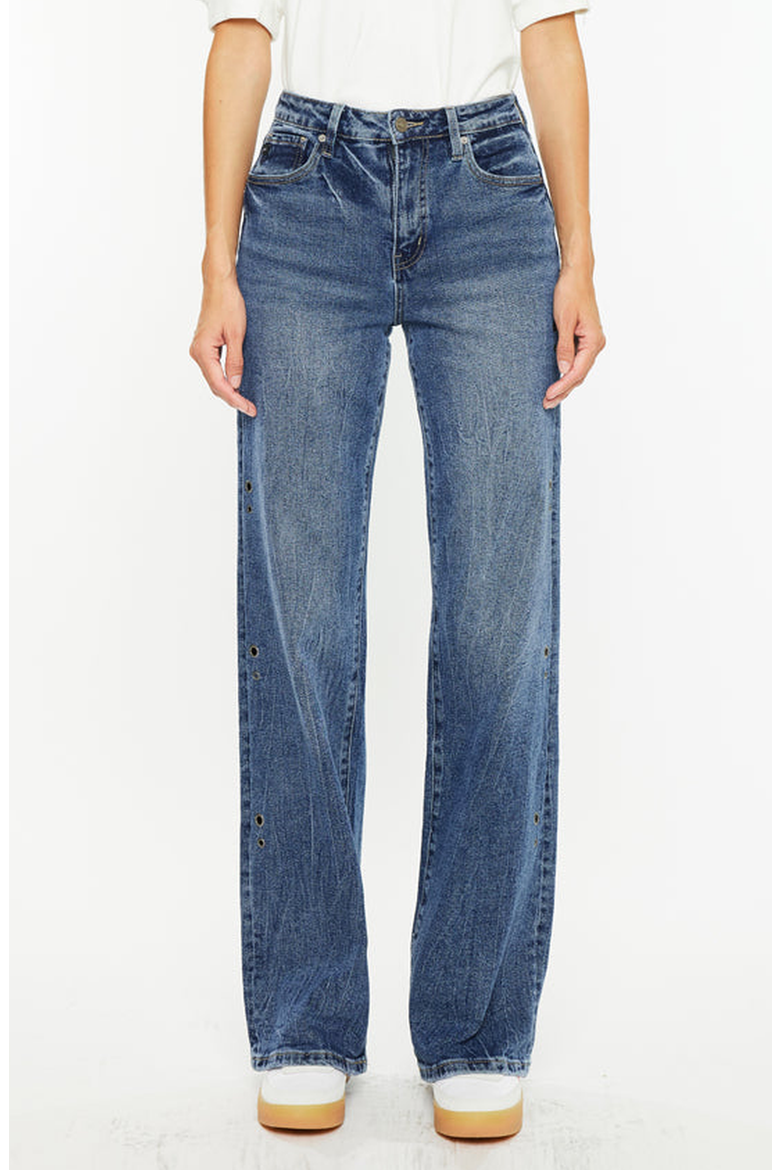 Hailey High Rise 90's Flare Jeans, Main, color, Dark Wash
