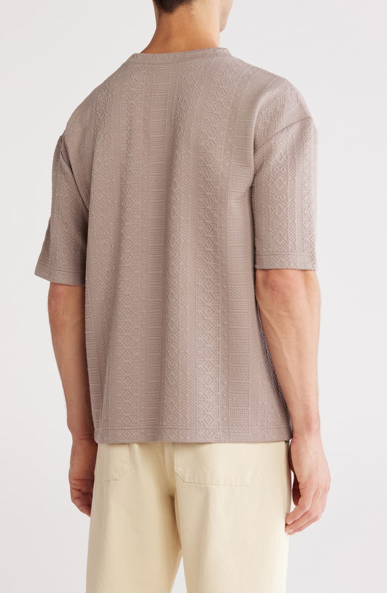 FLEECE FACTORY Geometric Jacquard T-Shirt, Alternate, color, Moonrock