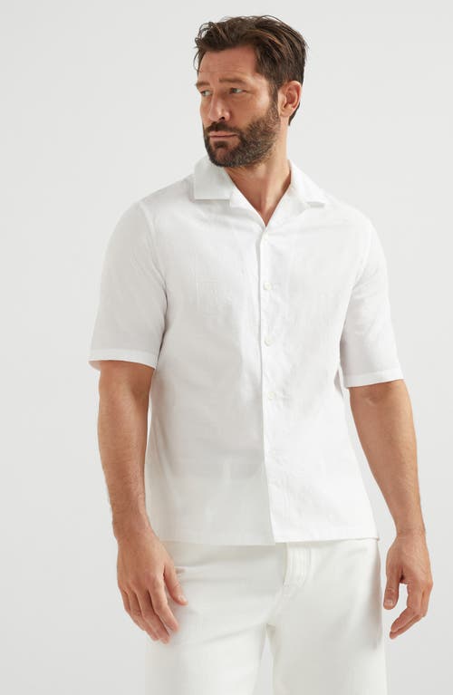 Brunello Cucinelli Short Sleeve Shirt In White