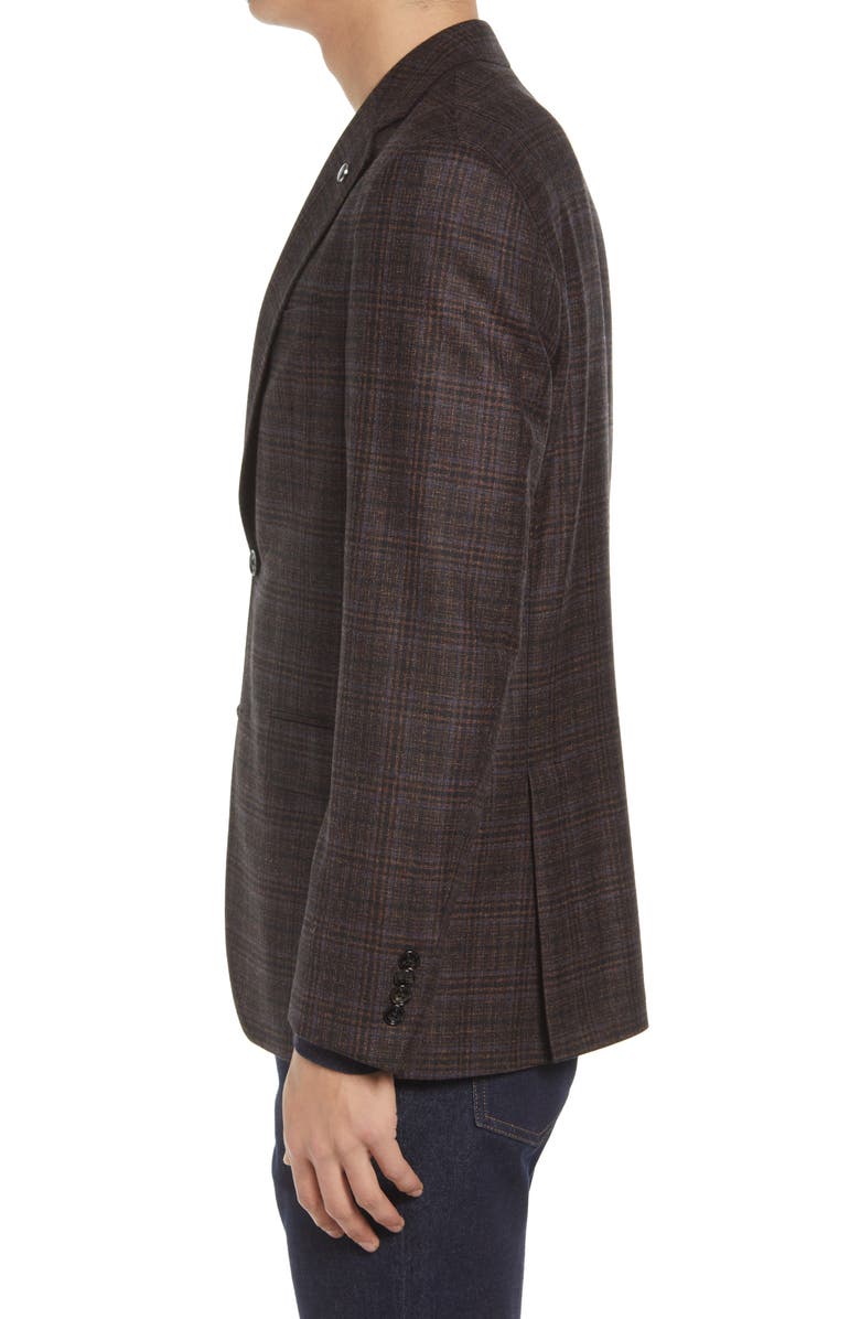 Ted Baker London Konan Trim Fit Plaid Wool Sport Coat, Alternate, color, 