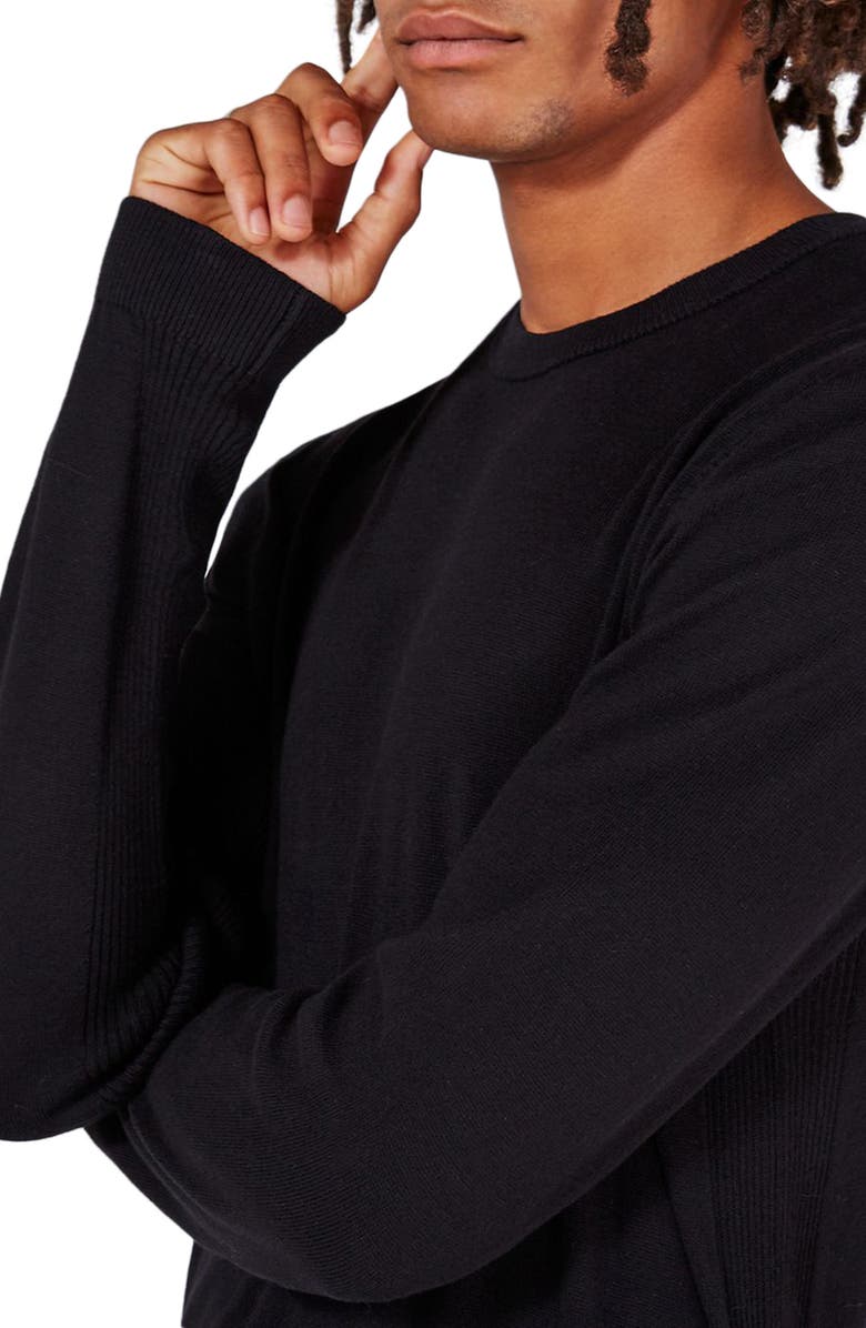 Topman Side Rib Cotton Sweater, Alternate, color,