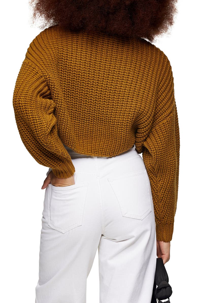 Topshop Butterfly Super Crop Sweater, Alternate, color,