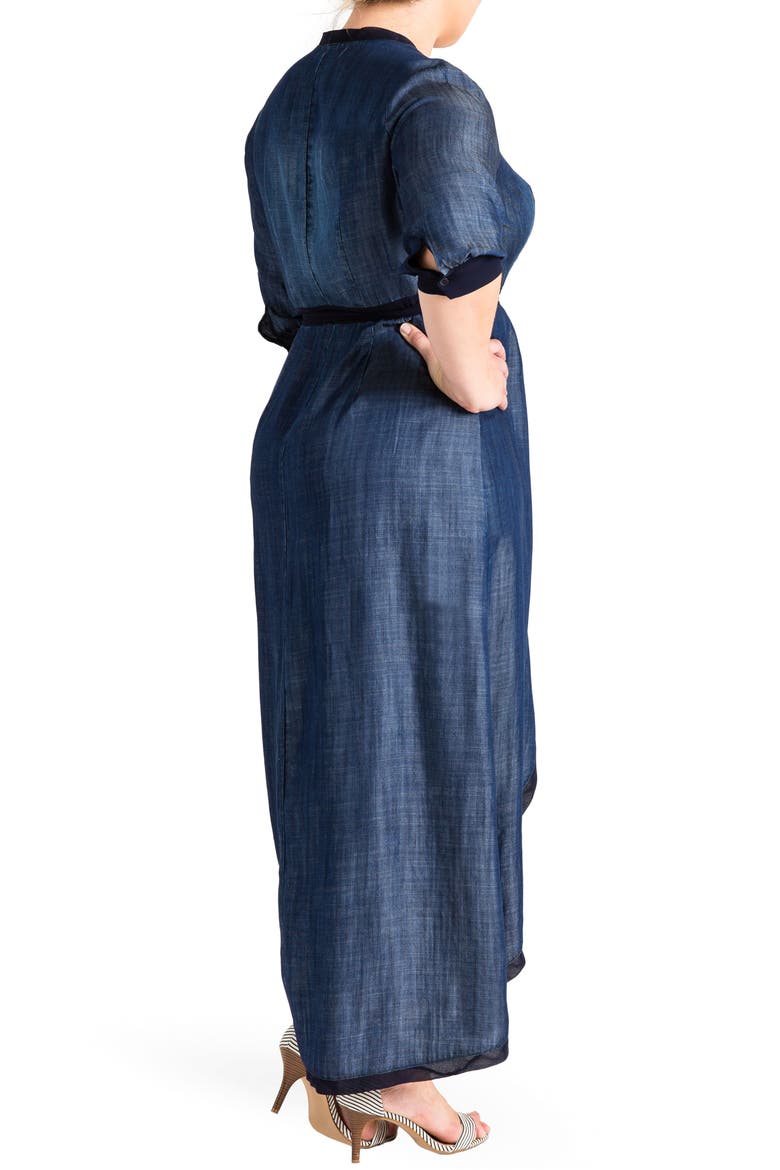 Elle Wrap Maxi Dress, Alternate, color, MEDIUM BLUE