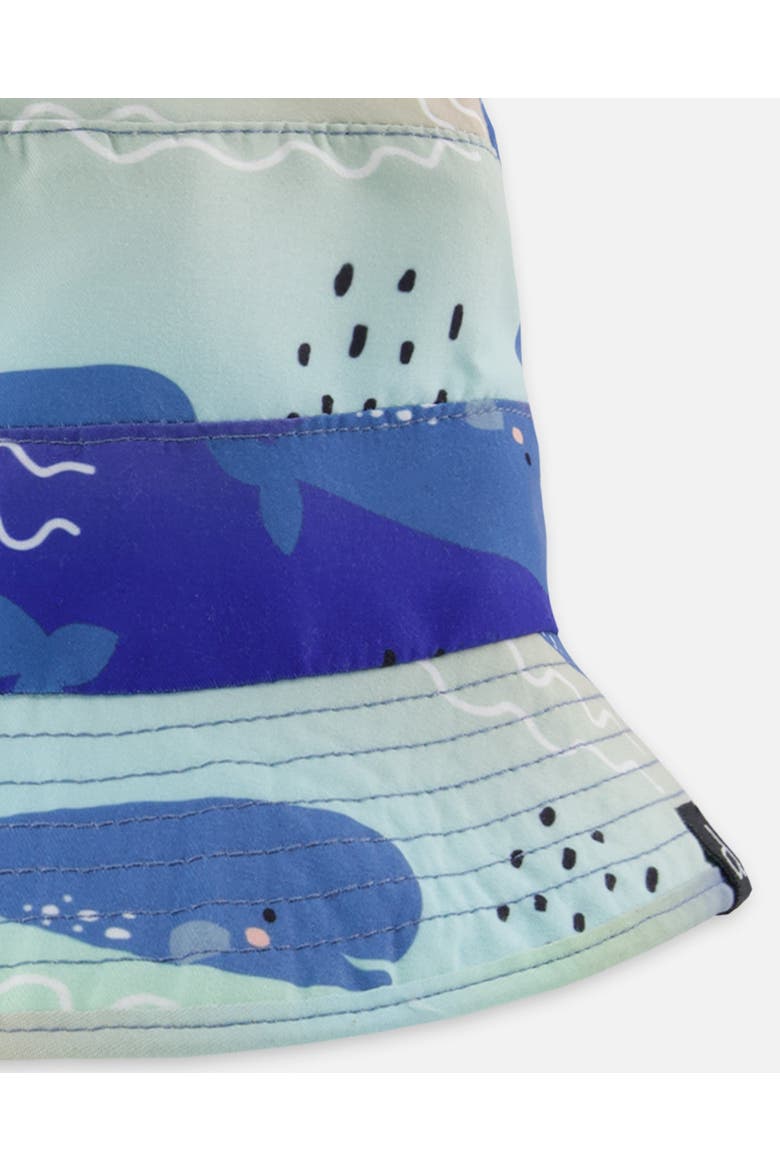 Recycled Polyester Blue Whale Beach Hat, Alternate, color, Blue Whale Print