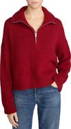 FRAME The Half Zip Marled Sweater