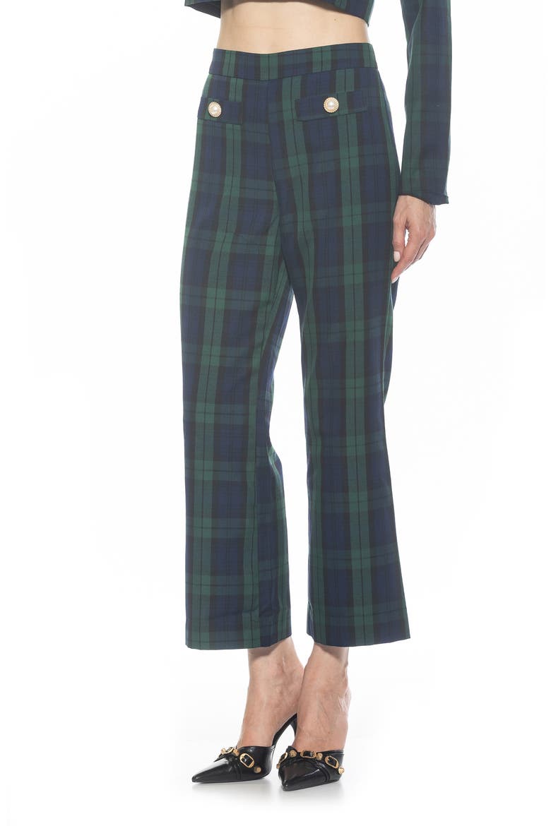 Jayden Plaid Wide Leg Pants, Alternate, color, GREEN PLAID