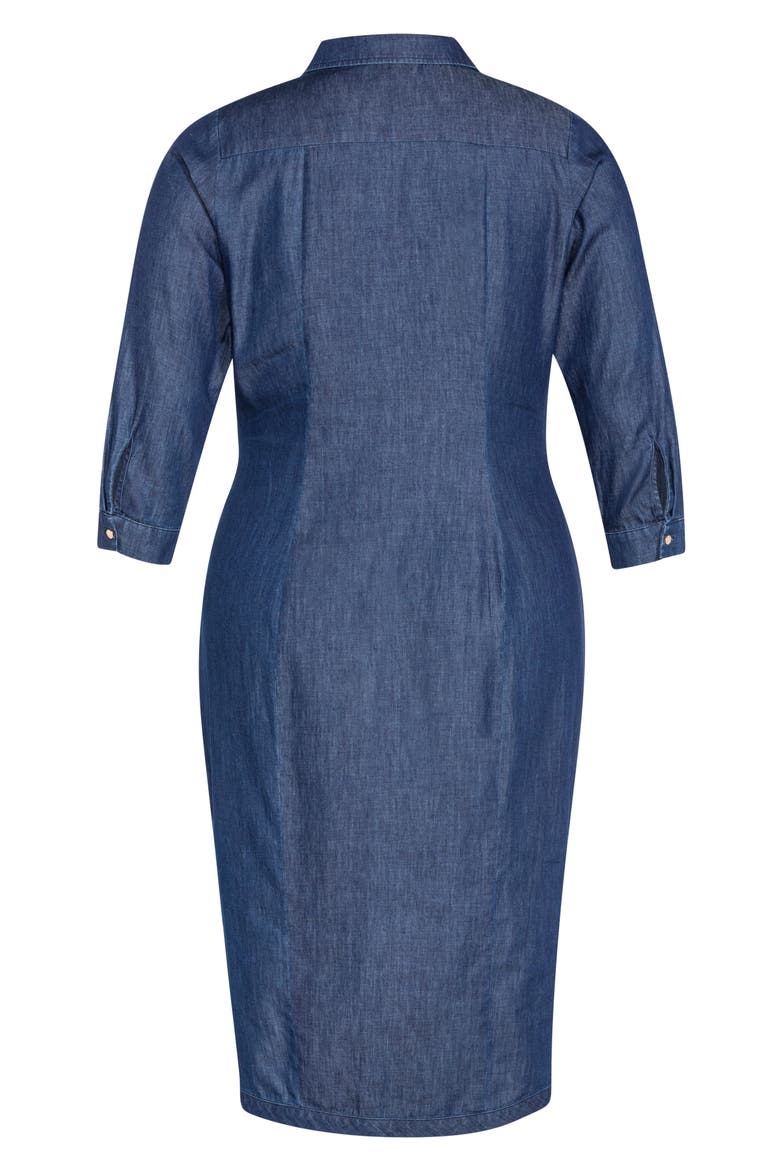 Twist Chambray Shirtdress, Alternate, color, DARK CHAMBRAY