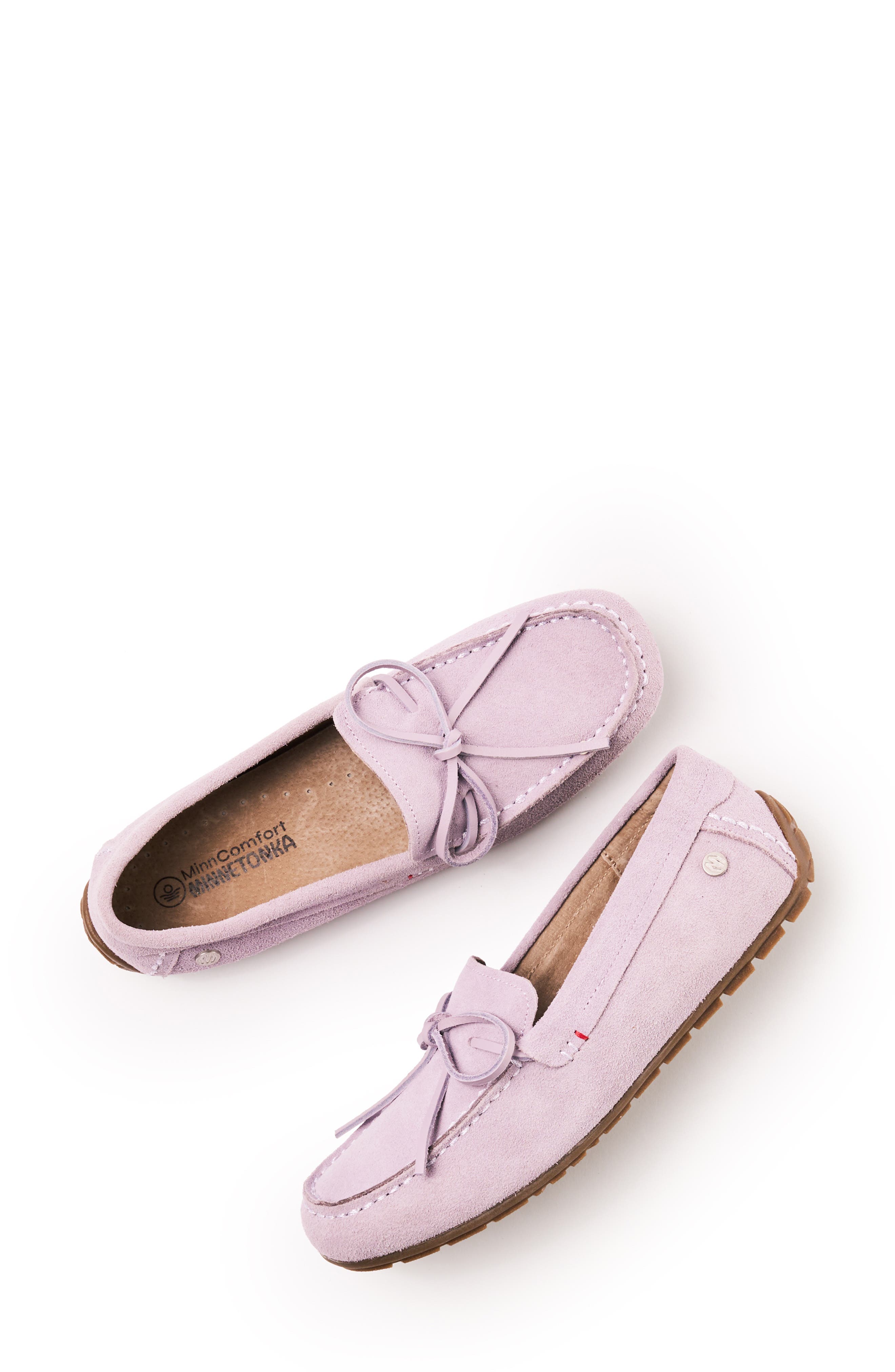 Minnetonka Moc Toe Driving Loafer, Alternate, color, Dusty Violet