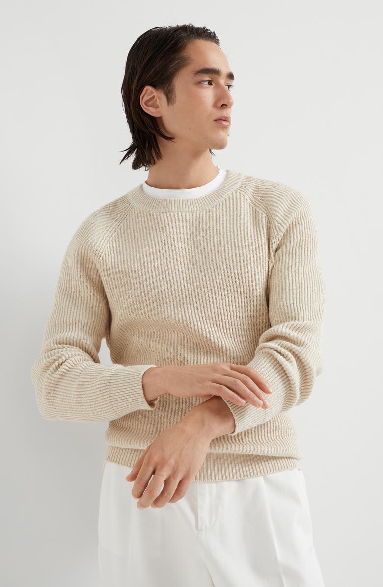 Brunello Cucinelli Malfilé cotton sweater, Alternate, color, 