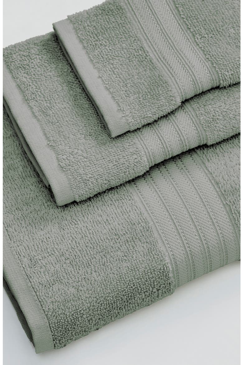 Quick-Dry Cotton 6-Piece Towel Set, Alternate, color, EUCALYPTUS