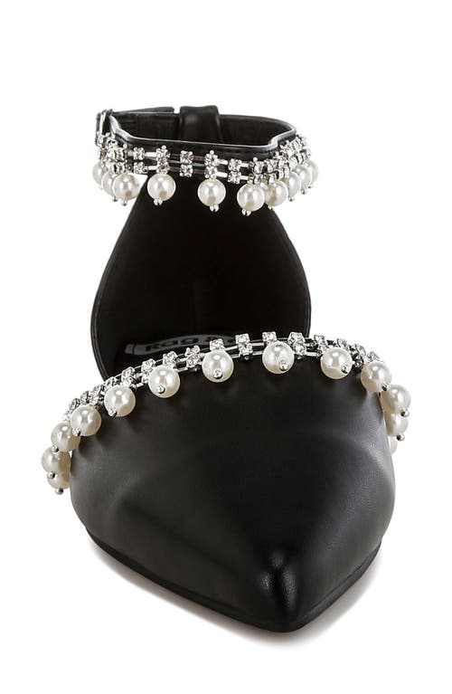 RAG & CO RAG & CO AOUVA RHINESTONE & FAUX PEARL ALMOND TOE FLAT