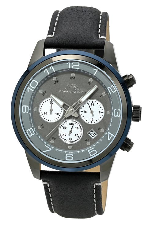 Arthur Chronograph Leather of Silicone Strap Watch, 44mm