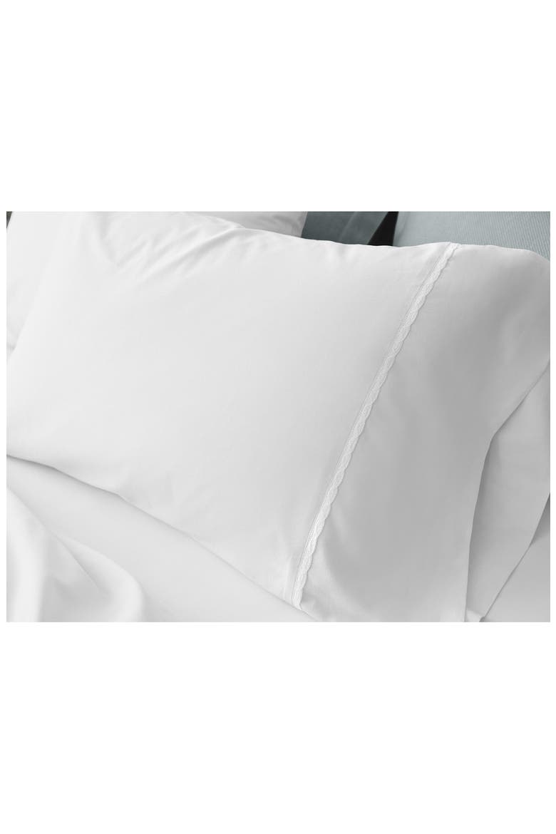 Cloud Soft Organic Cotton Sateen Sheet Set, Alternate, color, ALPINE WHITE SCALLOPED