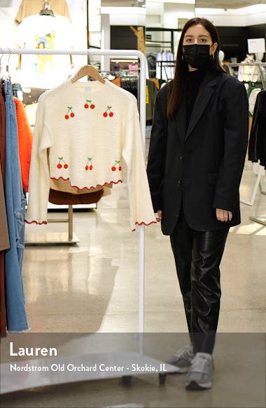 River Island Cherry Embroidered Sweater (Women) | Nordstromrack