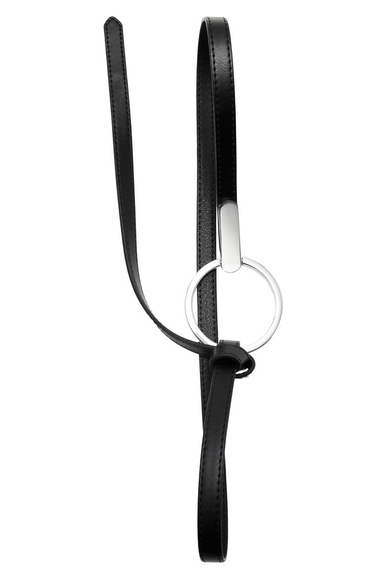 Maxi Buckle Thin Belt, Alternate, color, BLACK