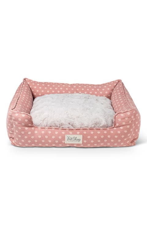 Small Canvas Rectangular Cuddler Pet Bed