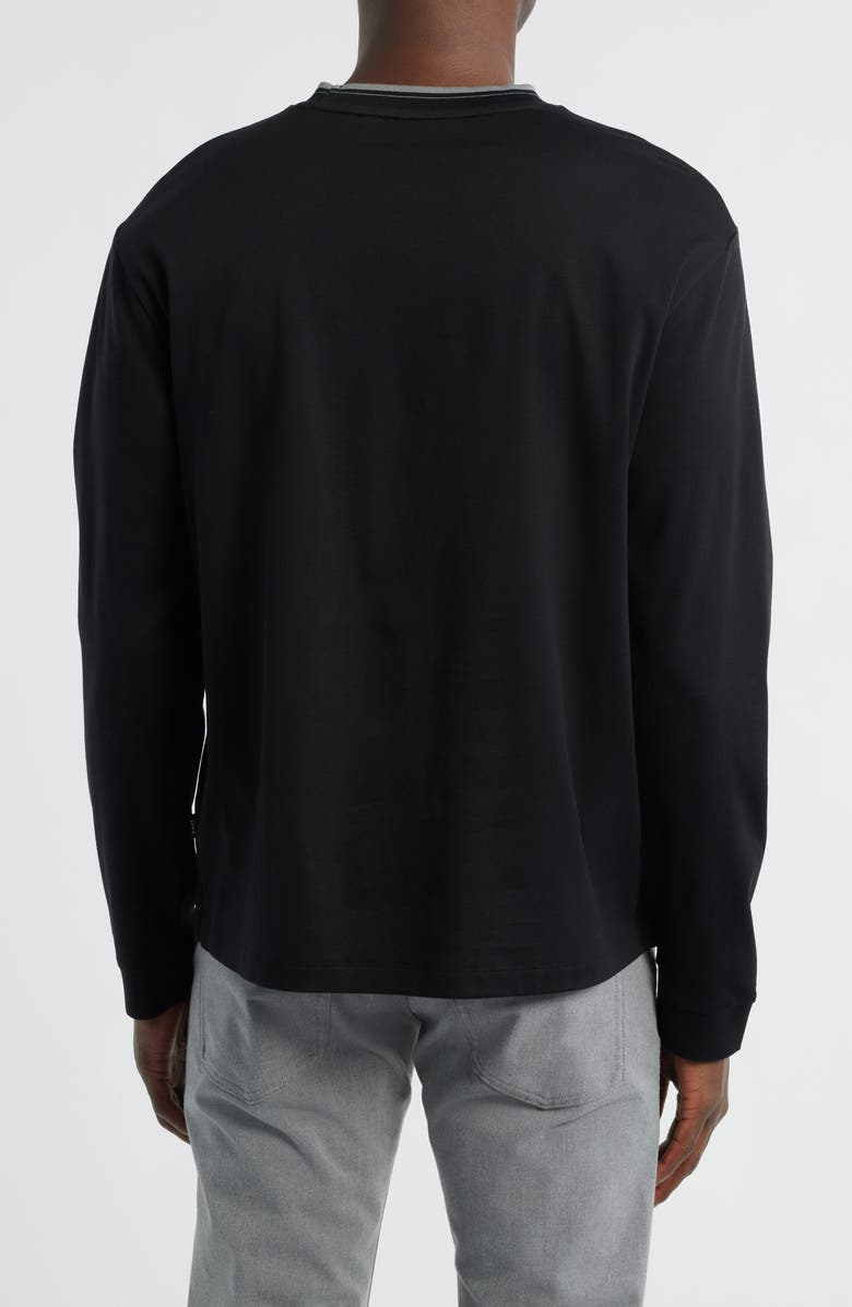 BOSS Talley Cotton Crewneck Top, Alternate, color, Black