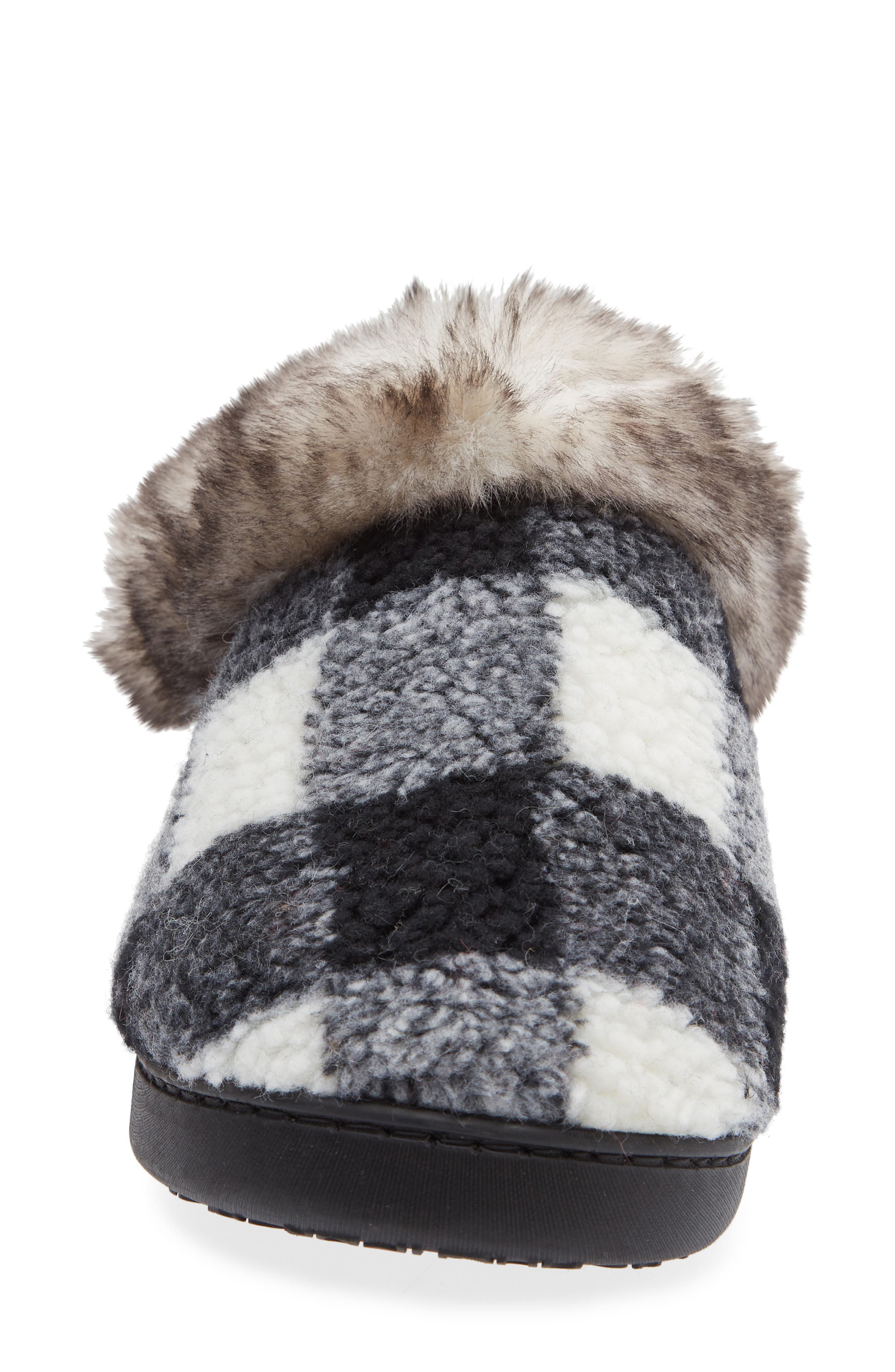 Buffalo Plaid Slipper, Alternate, color, BLACK/WHITE