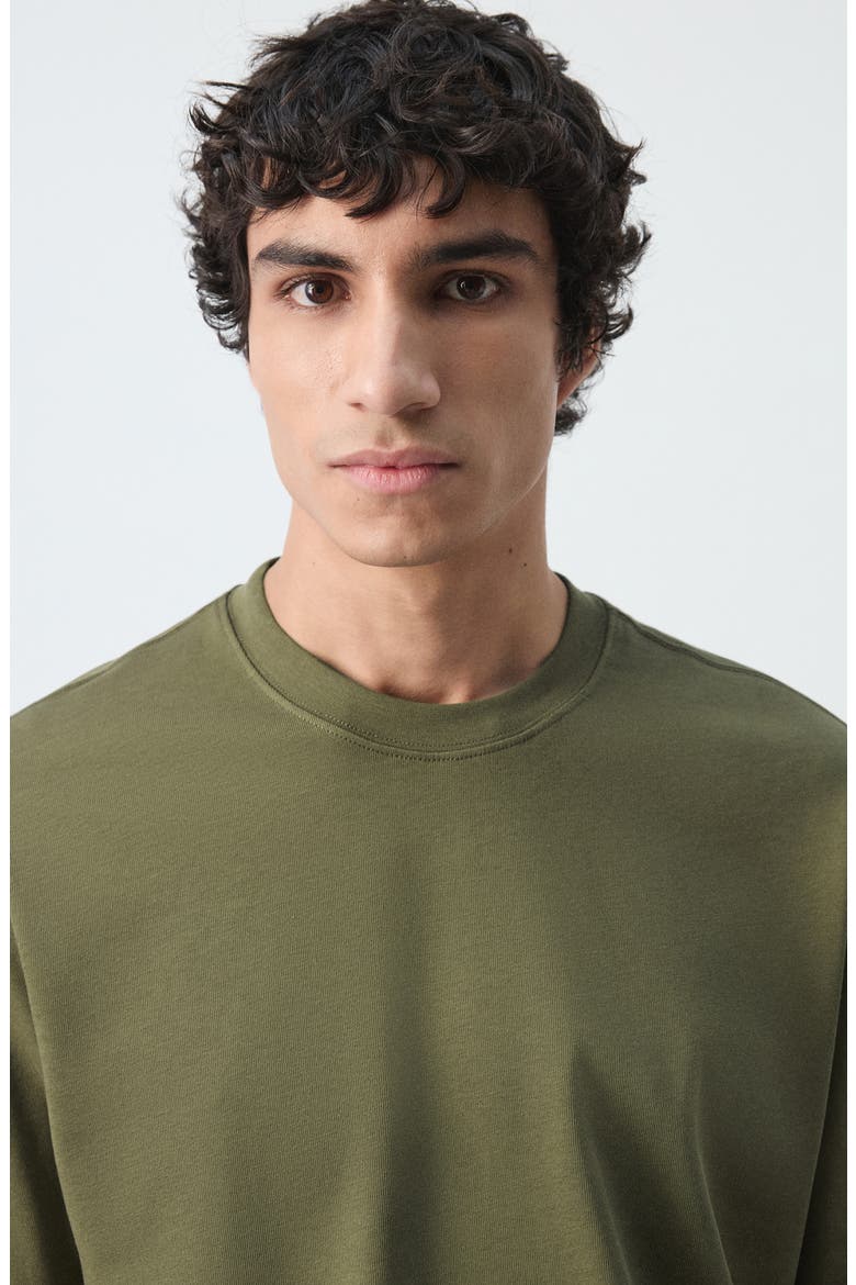Relaxed Fit Heavyweight Cotton T-Shirt, Alternate, color, OLIVE GREEN