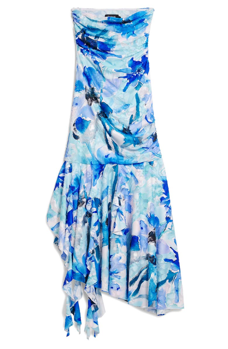 Desigual Ruffle Shirred Dress, Alternate, color, Blue