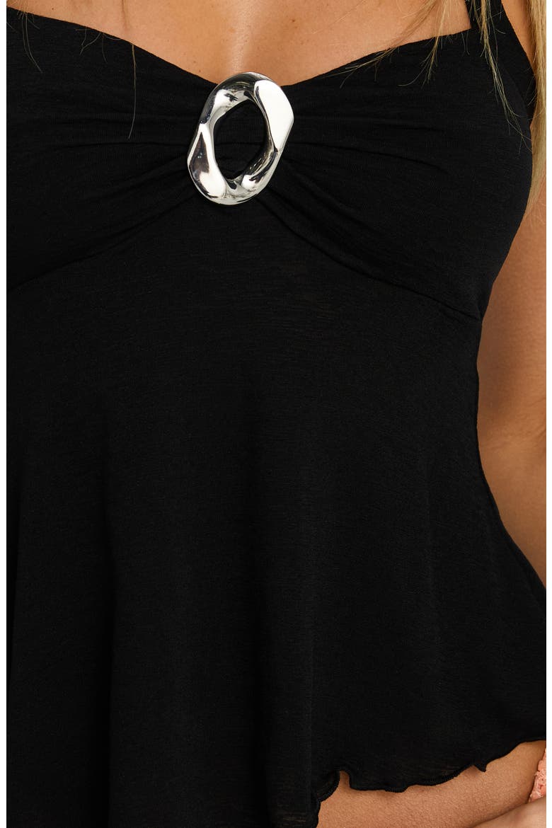 Attina Hardware Detail Halter Top, Alternate, color, BLACK