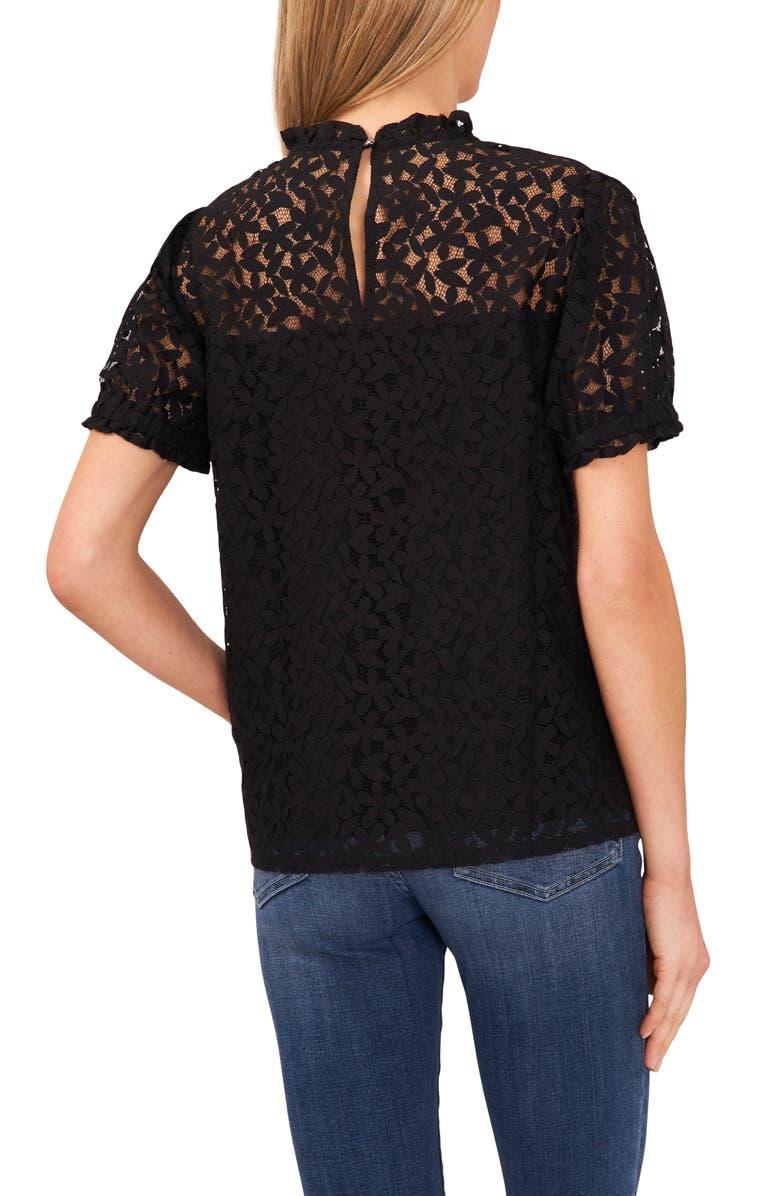 CeCe Puff Sleeve Floral Lace Blouse, Alternate, color,