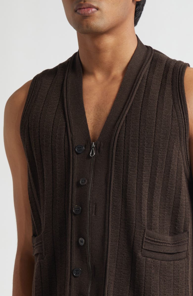 KIKO KOSTADINOV Fitz Knit Vest, Alternate, color, Maroon