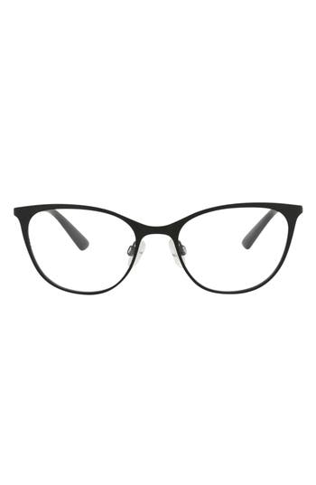 Alexander Mcqueen Mcqueen 50mm Cat Eye Optical Glasses In Black Black Transparent