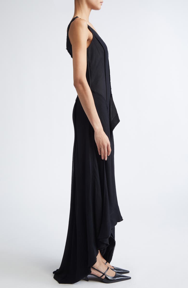 Jason Wu Collection Wool Chiffon Asymmetric Gown with Train, Alternate, color, Black
