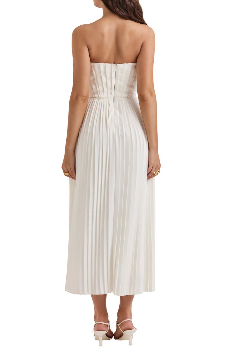 HOUSE OF CB Amorata Strapless Pleated Georgette Cocktail Dress, Alternate, color, Ivory