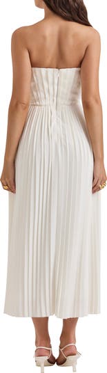 Amorata Strapless Pleated Georgette Cocktail Dress
