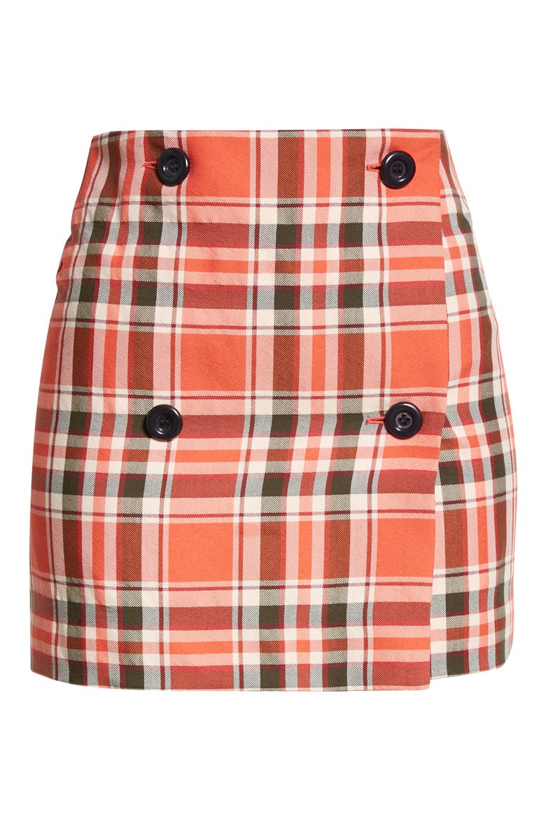 Irri Plaid Miniskirt, Alternate, color, RED/ BROWN