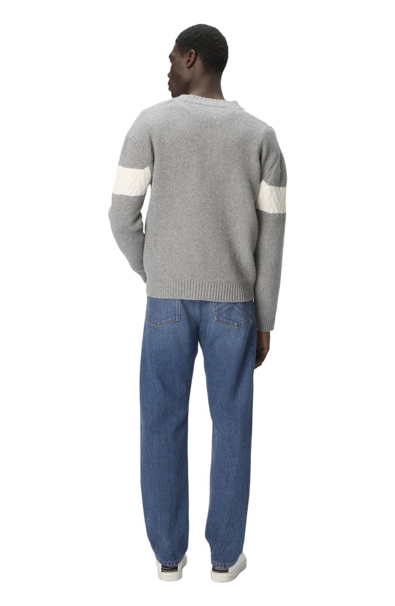 Missoni The Cardigan In Pure Wool With Flame And Zigzag Inserts, Alternate, color, Beige & Grey