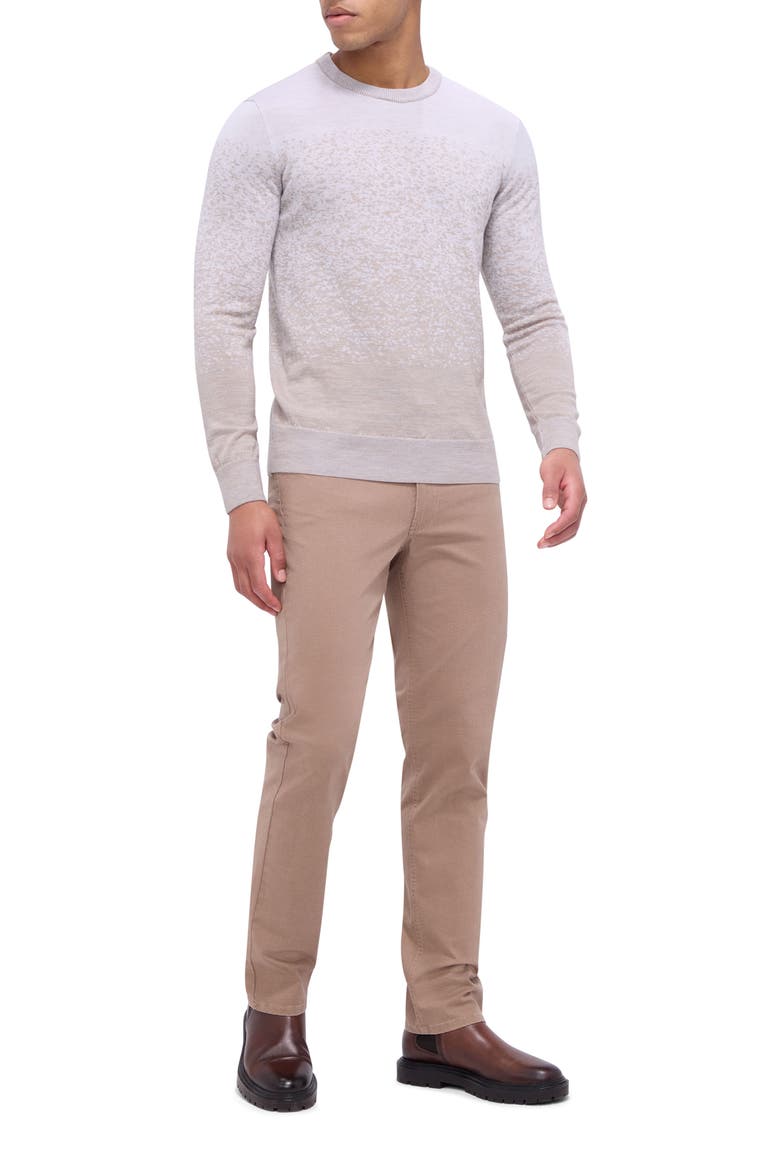 Pattern Crewneck Merino Wool Sweater, Alternate, color, CHALK
