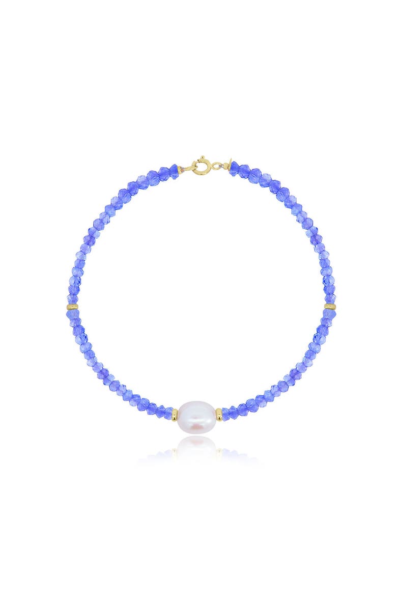 Tanzanite Bead Pearl Bracelet, Main, color, Tanzanite