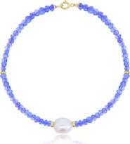 The Lovery Fine Jewelry Tanzanite Bead Pearl Bracelet