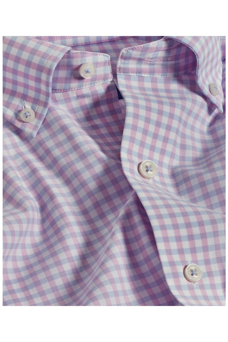 Plaid Print Performance Sport Shirt, Alternate, color, WHITE/PINK