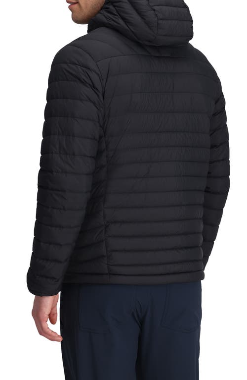 Outdoor Research Transcendent Hooded Down Puffer Jacket In Black
