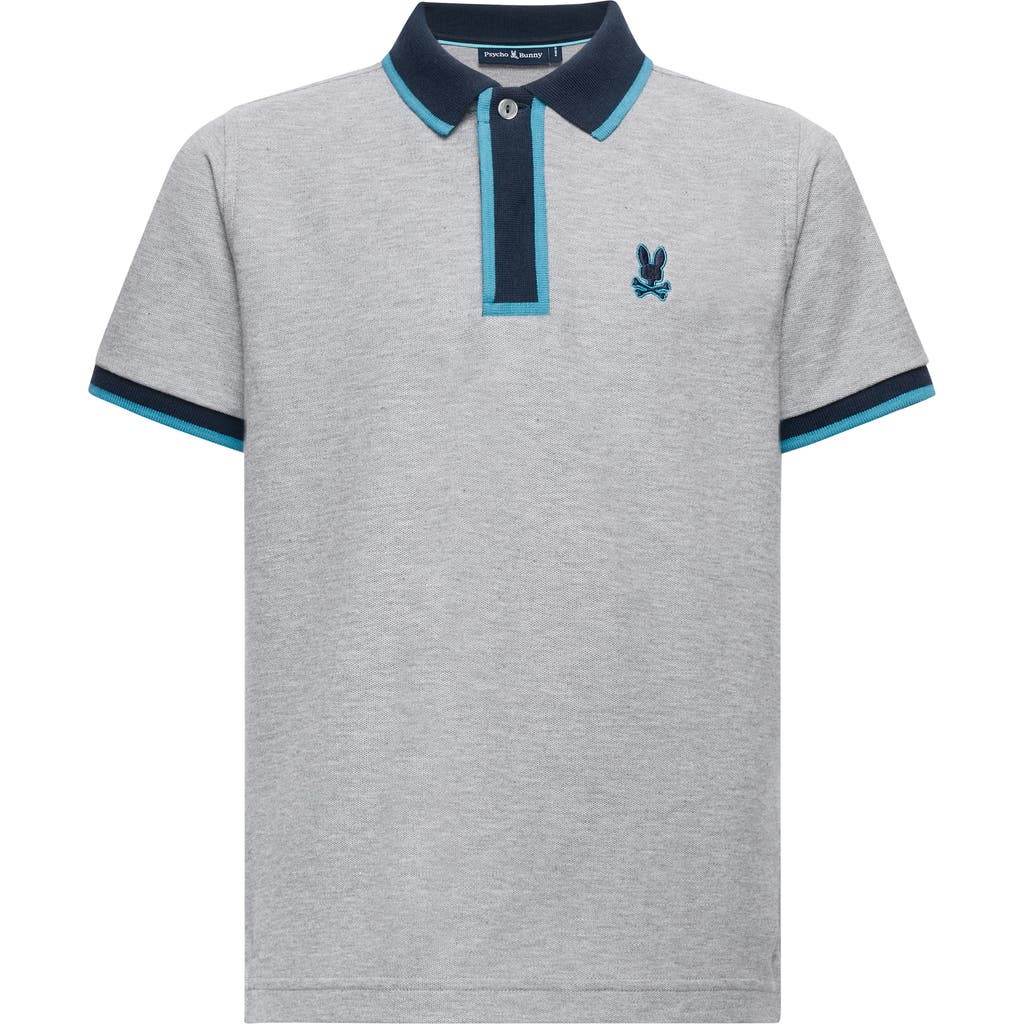 Psycho Bunny Kids' Rico Pima Cotton Piqué Polo In Heather Ash