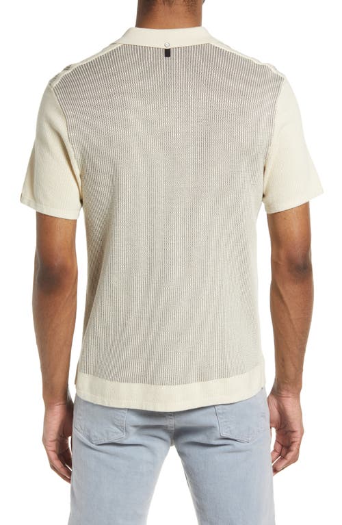 Rag & Bone Harvey Short Sleeve Knit Button-up Camp Shirt In Ivory