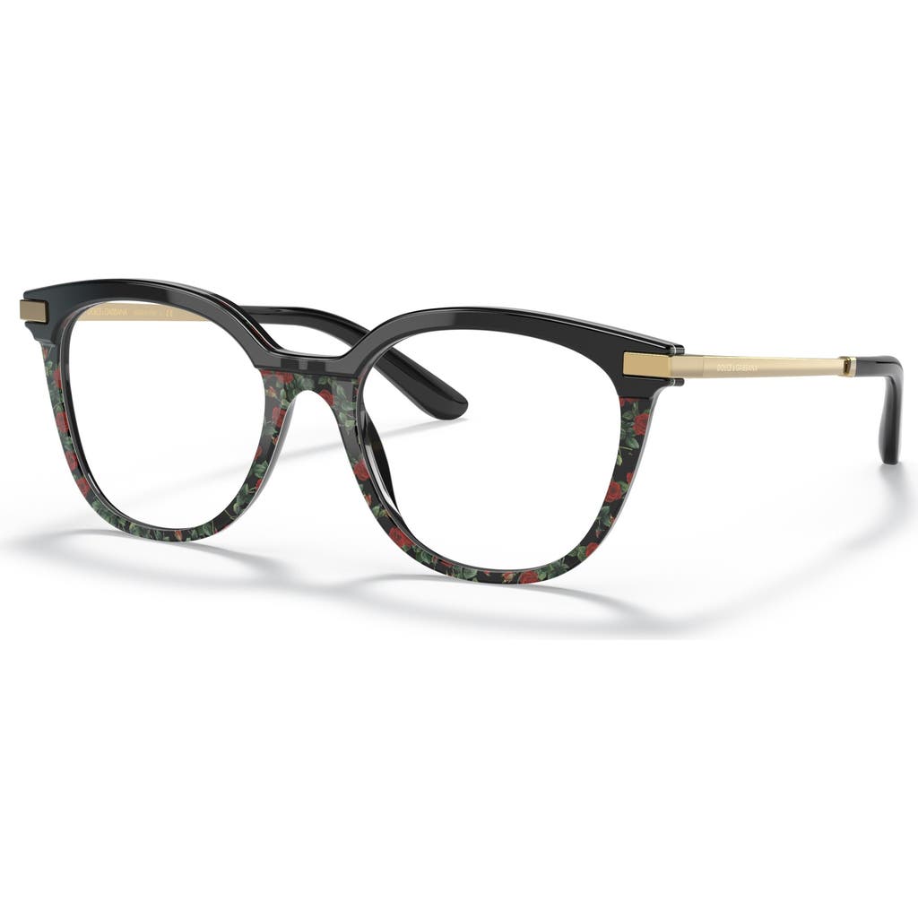 Dolce & Gabbana Dolce&gabbana 52mm Phantos Optical Glasses In Black