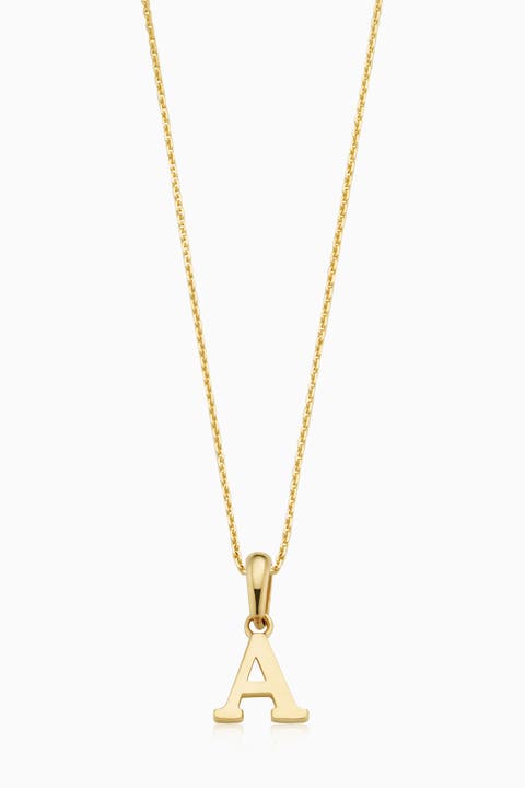 14K Gold My Letter Initial Pendant Necklace