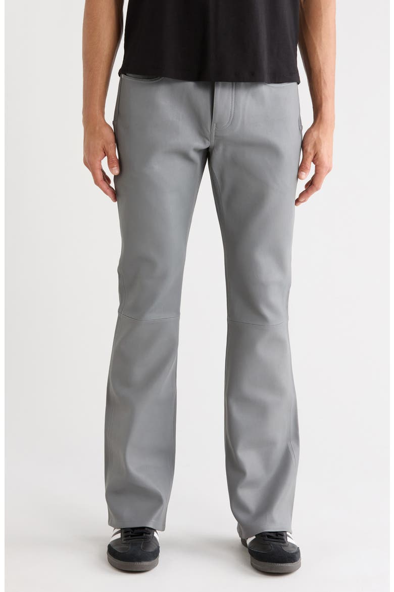 Leather Flare Pants, Main, color, GREY