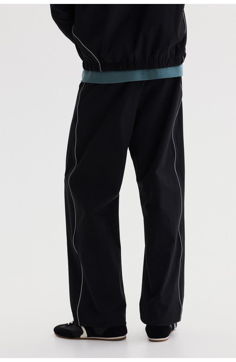 H&M Relaxed Fit Track Pants, Alternate, color, Black