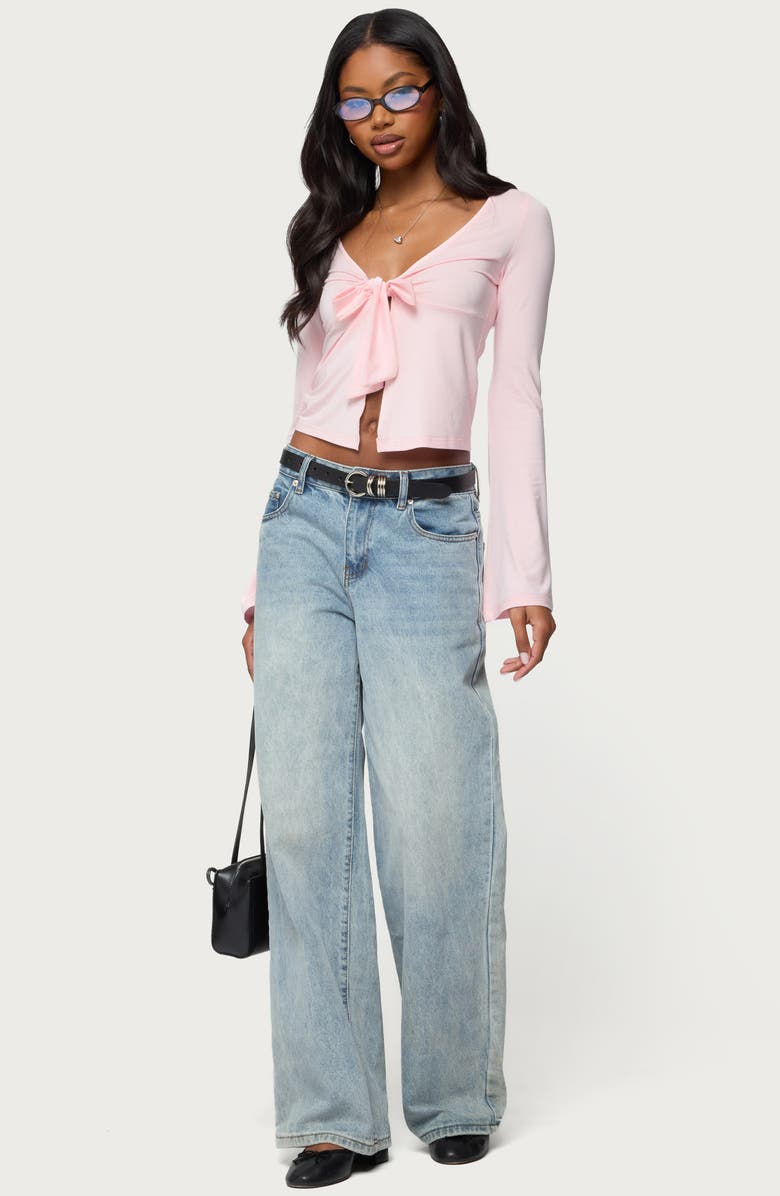 EDIKTED Scarlette Tie Front Top, Alternate, color, Light-Pink